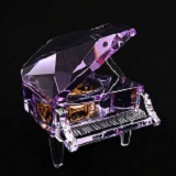 水晶三角钢琴音乐盒 - 紫色